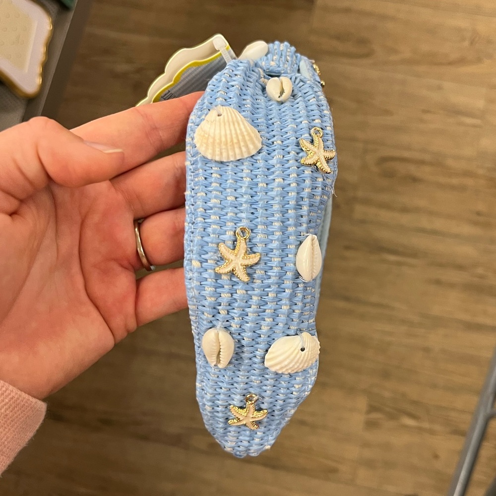 Blue Woven Headband with Seashell Accents - Picture 10 of 13